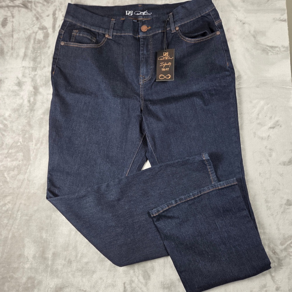 DG2 Diane Gilman Infinity Tri-Fit Dark Wash Jeans 16W-18W-20W NWT
